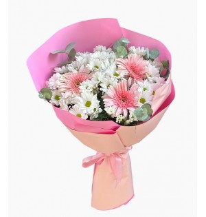 Papatya ve Pembe Gerbera Buketi